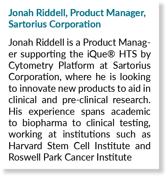 Jonah Riddell, Product Manager, Sartorius Corporation Jonah Riddell is a Product Manager supporting the iQue® HTS by ...