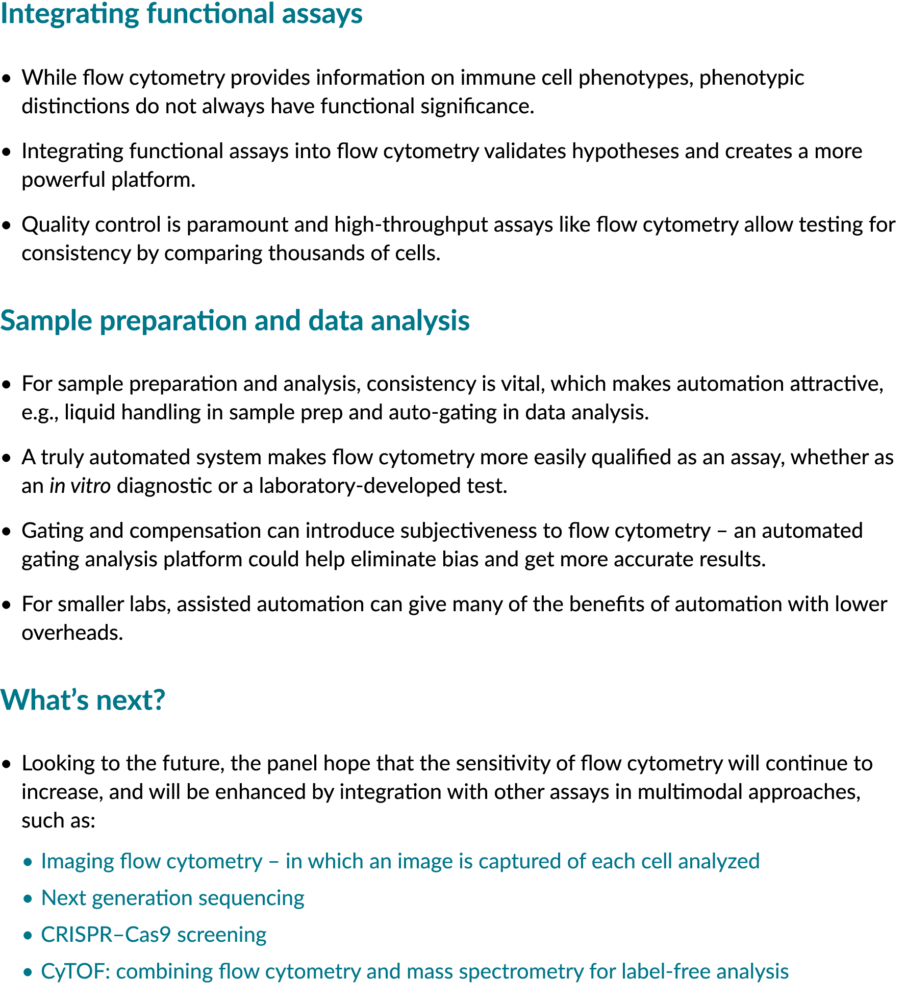 Integrating functional assays • While flow cytometry provides information on immune cell phenotypes, phenotypic disti...